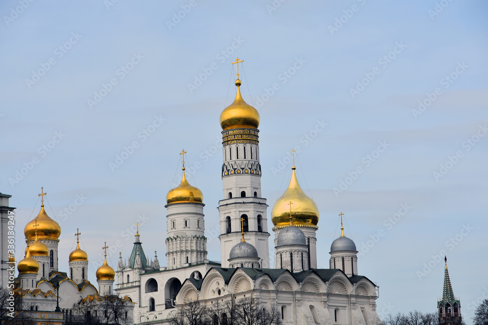  Architecture of Moscow Kremlin. Popular landmark.