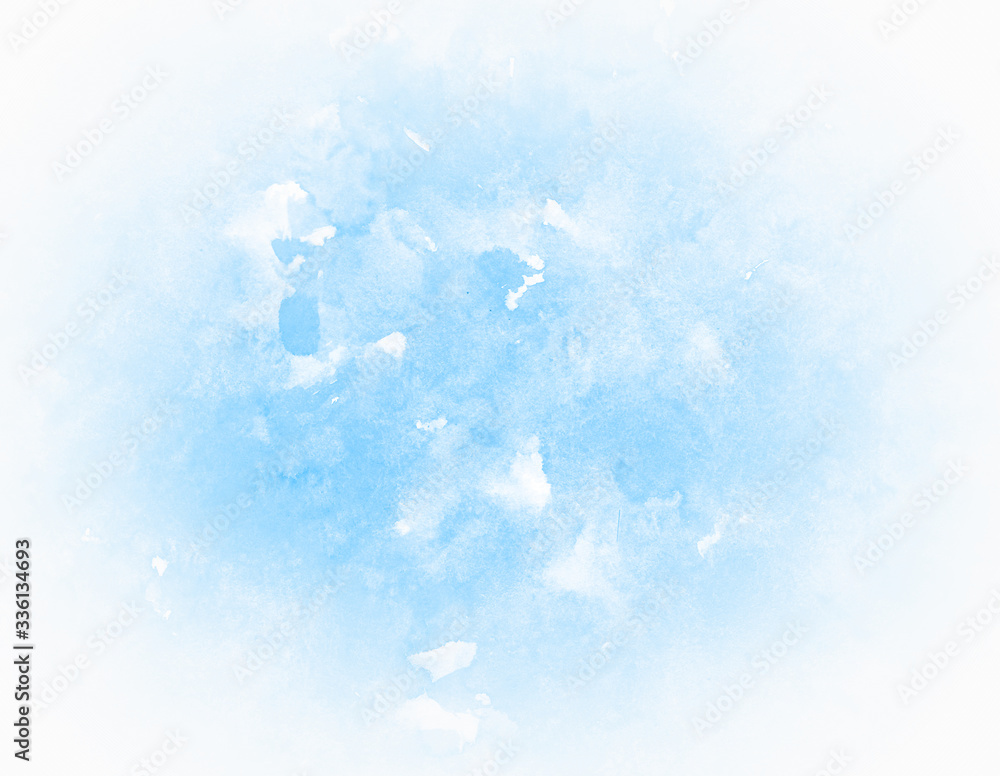 Blue watercolor background with paper texture for design