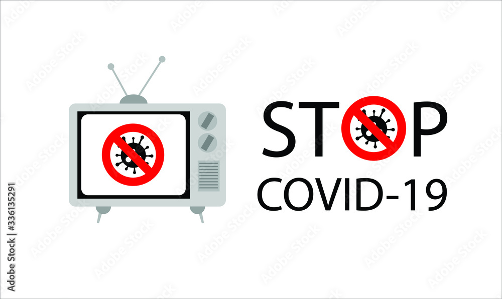Vector sign of advice to Stop Covid-19 or coronavirus. Covid-19 start on 2019 and become pandemic virus. Vector sign of advice to Stop Covid-19 or coronavirus. Covid-19 start on 2019 and become pandemic virus.