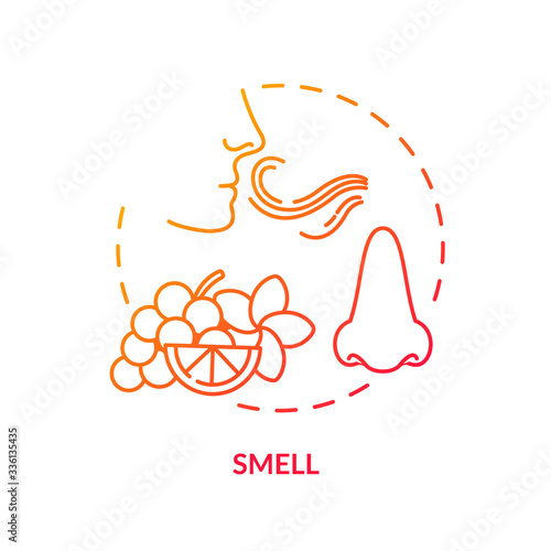 Smell concept icon. Sommelier advice, winetasting idea thin line illustration. Appreciating wine aroma. Evaluating drink quality by smell. Vector isolated outline RGB color drawing