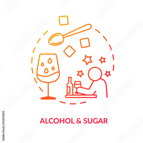 Alcohol and sugar concept icon. Sommelier tips, degustation advice idea thin line illustration. Evaluating wine by droplets in glass. Vector isolated outline RGB color drawing