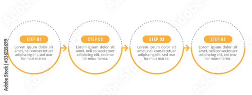 Minimal Business Infographics template. Timeline with 4 steps, options and marketing icons .Vector linear infographic with four conected elements. Can be use for presentation.