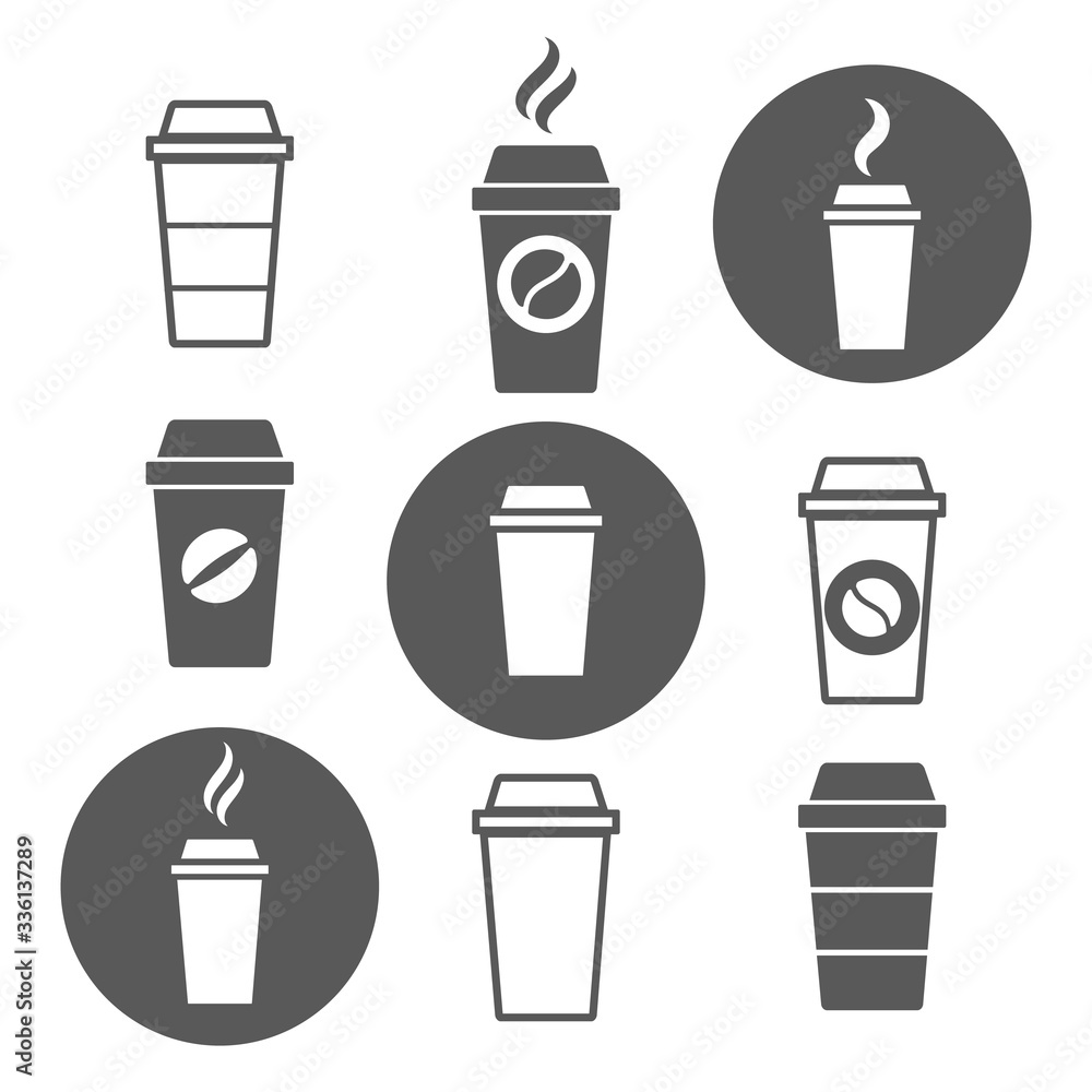 Paper coffee cup icons