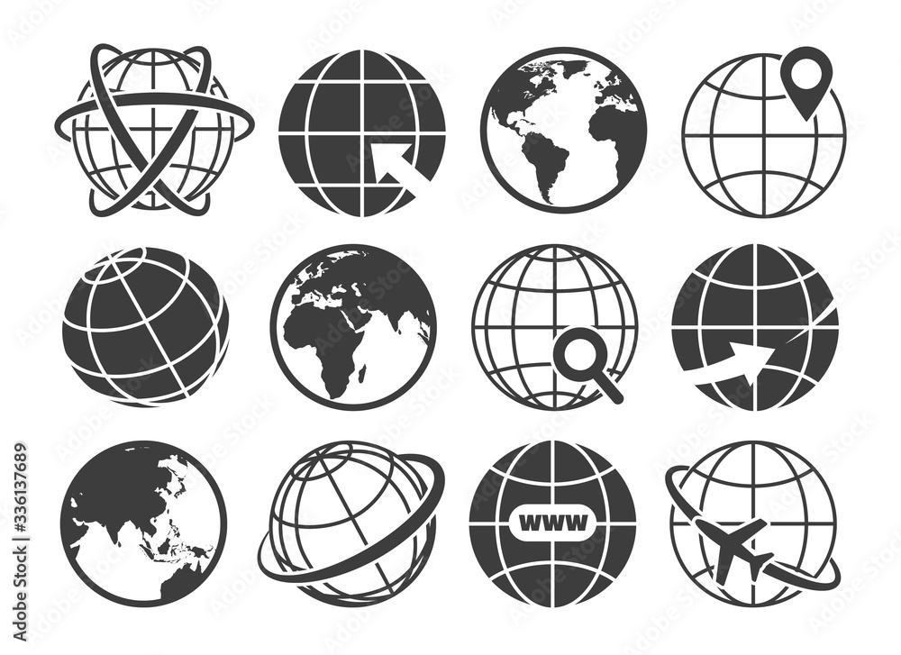 World wide shopping icons World wide shopping icons