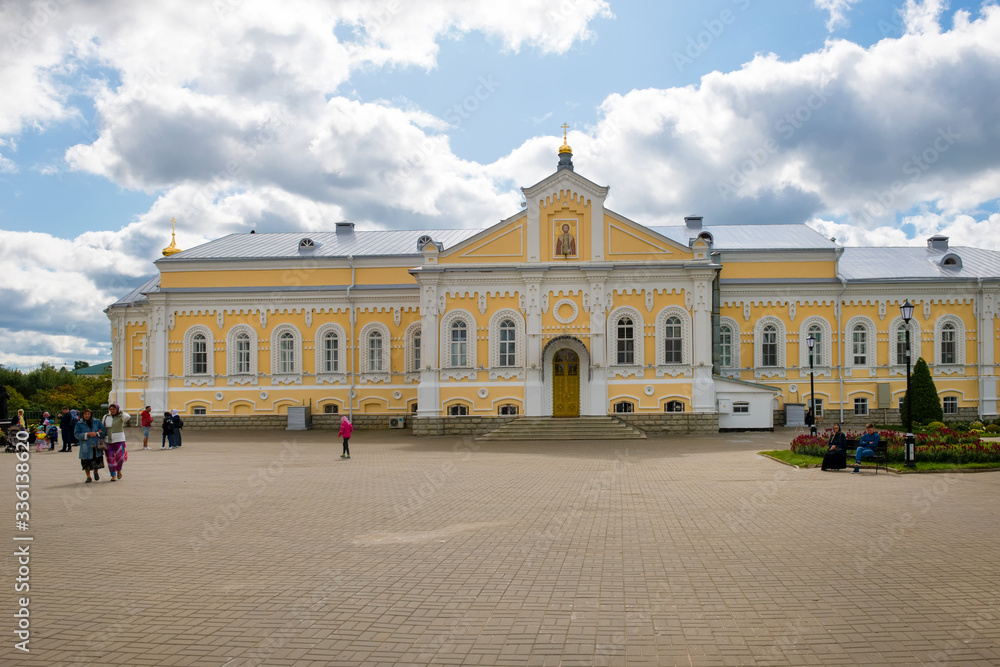 DIVEEVO, RUSSIA - AUGUST 25, 2019: Church of Alexander Nevsky in the Trinity Seraphim-Diveevo monastery