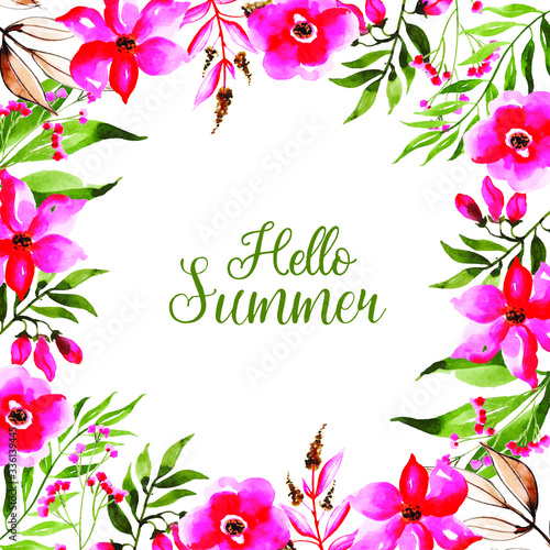 Watercolor Summer Floral Multipurpose Background