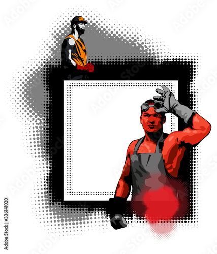 Industrial worker. Vector design template. The smith.