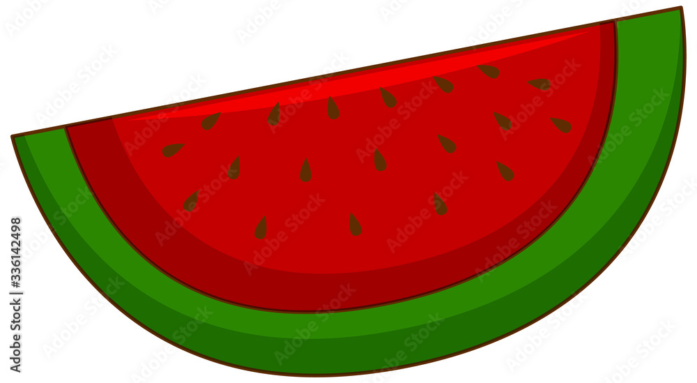 One piece of watermelon on white background One piece of watermelon on white background