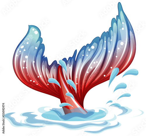 Fantacy theme with mermaid fin underwater