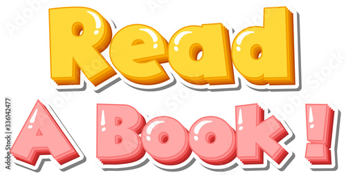 Font design for word read a book on white background