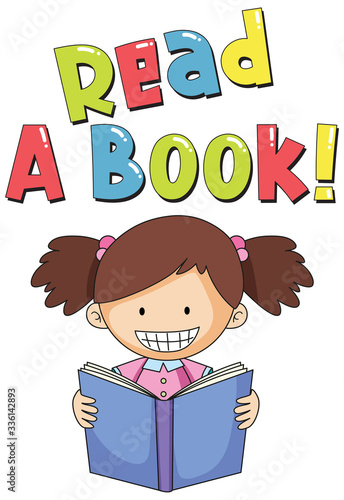 Font design for read a book with kid reading book