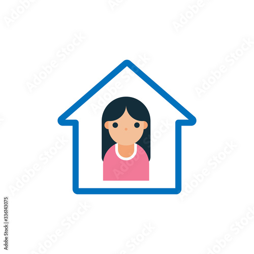 stay at home vector illustration