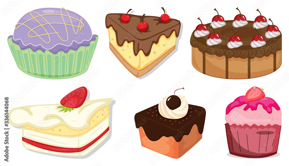 Big set of different menu for desserts on white background Big set of different menu for desserts on white background