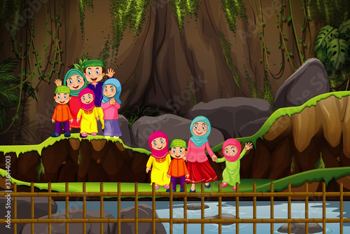 Scene with people in the park