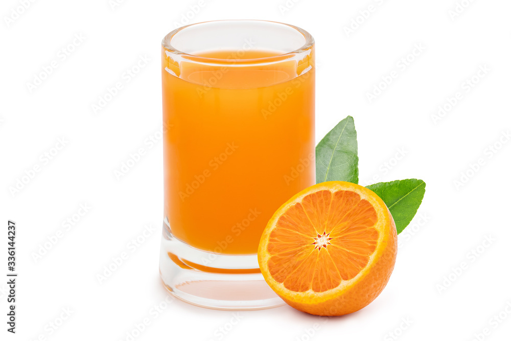 100% Orange juice isolated on white background. 100% Orange juice isolated on white background.
