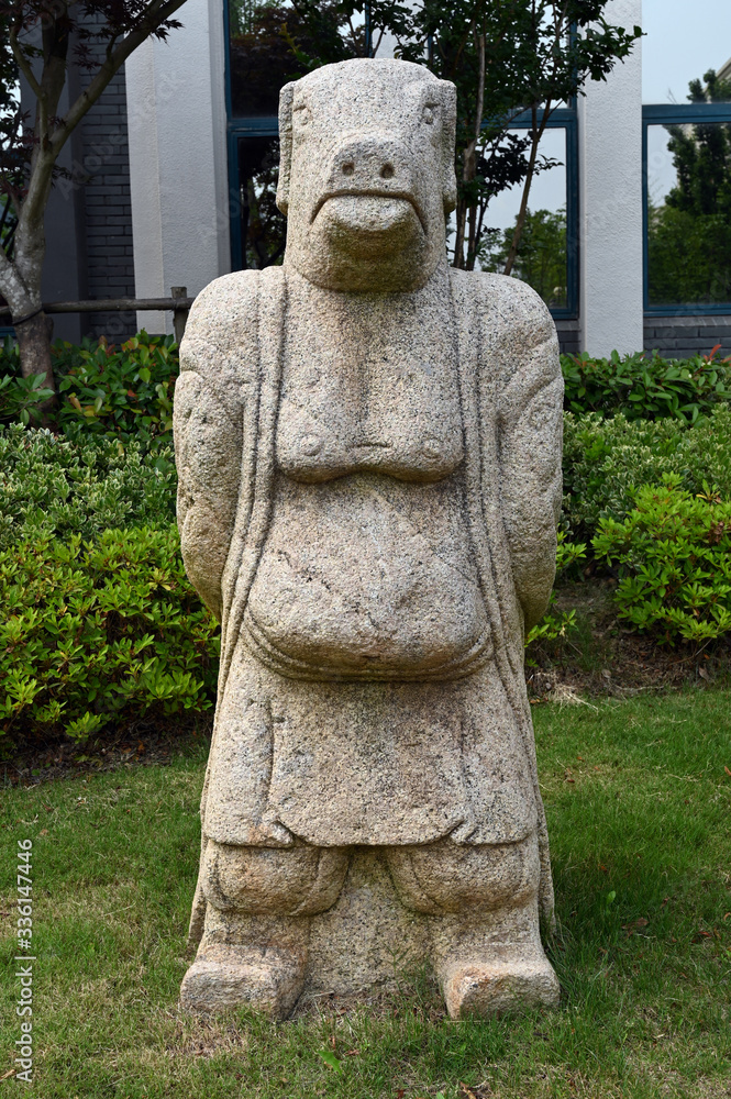 Stone sculpture of zodiac animal in Chinese Park Stone sculpture of zodiac animal in Chinese Park