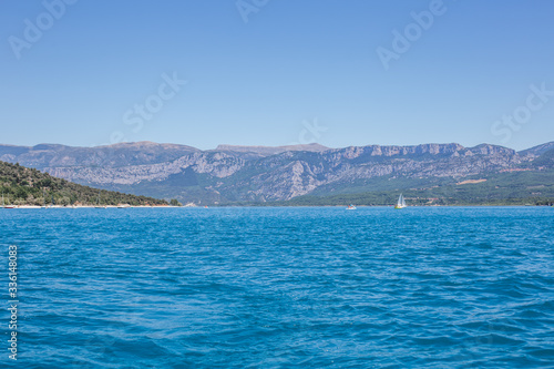 sea view and mountains antibes France with ship
