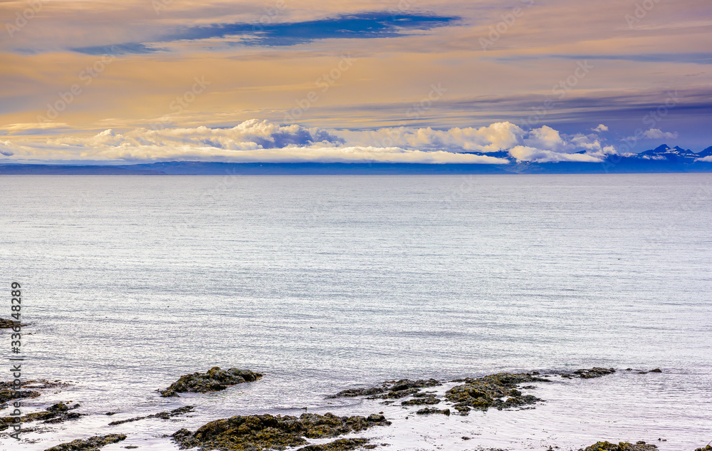 Beautiful rugged Iceland Fjord seascape