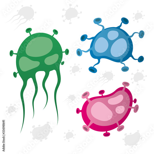 Illustration Vector Graphic of Virus Set