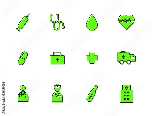 Medical line icons. Stroke vector elements for trendy and modern design. Vector line icons isolated on a white background. Vector illustration.