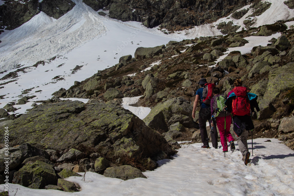 Fototapeta premium winter trekking in the Maritime Alps