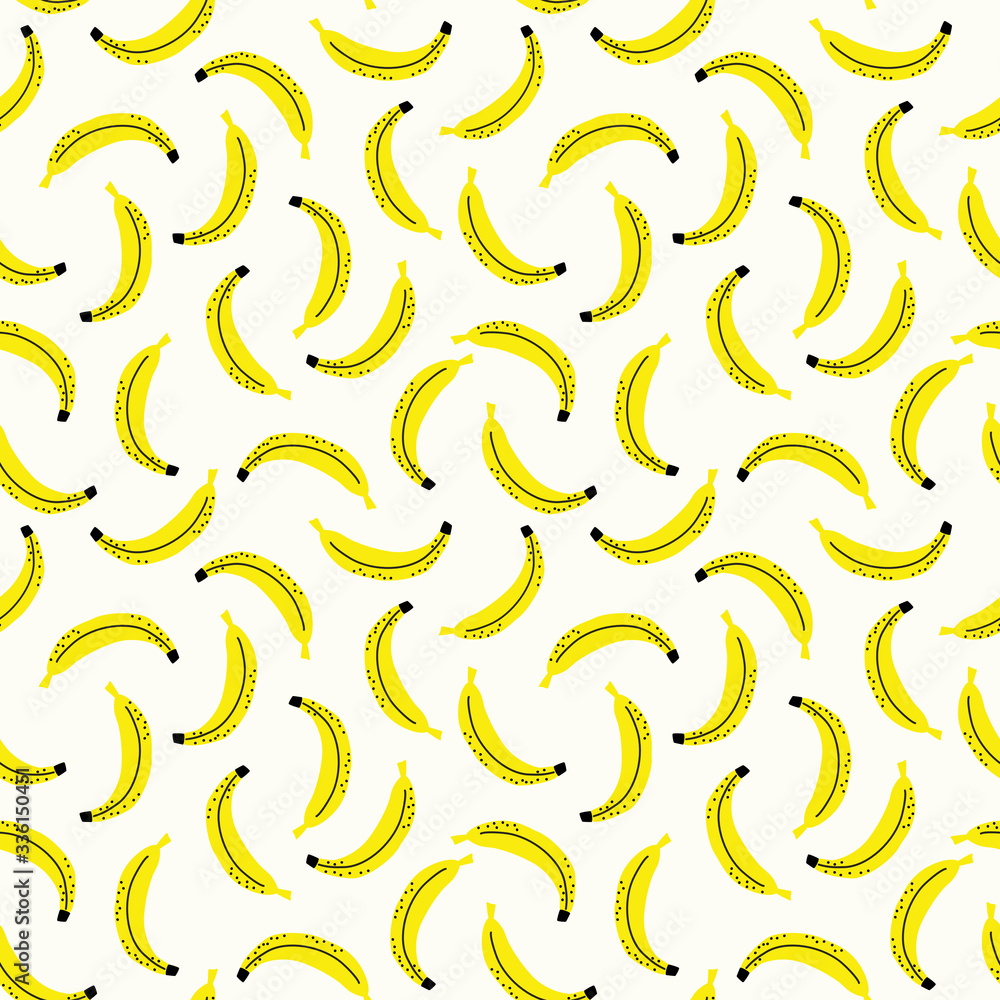 Yellow banana seamless pattern. Yellow banana seamless pattern.