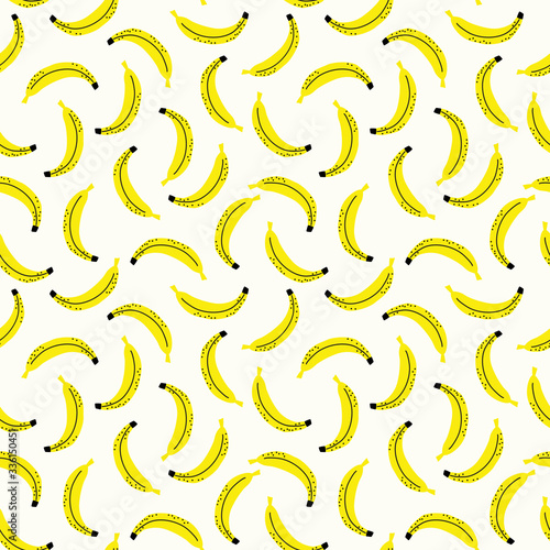 Yellow banana seamless pattern.