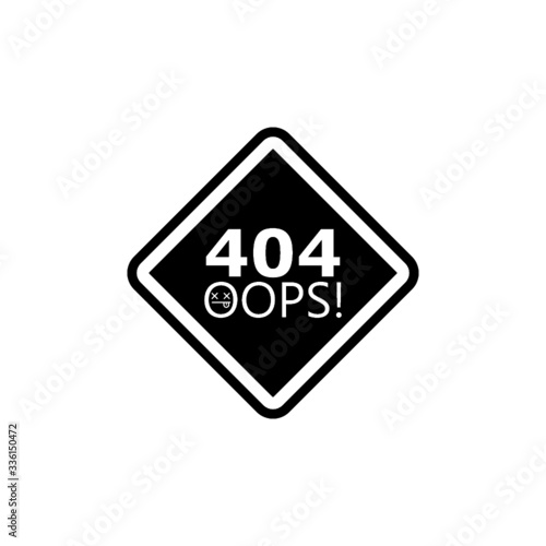 Error 404 icon in trendy design style. Error 404 icon isolated on white background