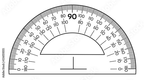 Vector protractor ruler isolated on the white background photo