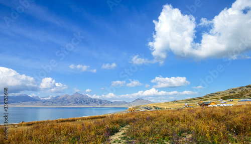 Beautiful mid-autumn landscape of Sayram Lake, China © sweetriver