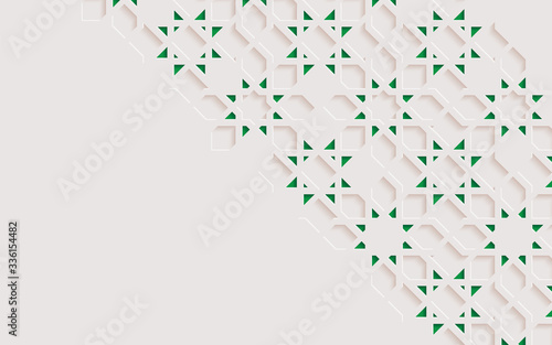 Arabic arabesque design greeting card for Ramadan Kareem,Islamic ornamental detail of mosaic,vector illustration