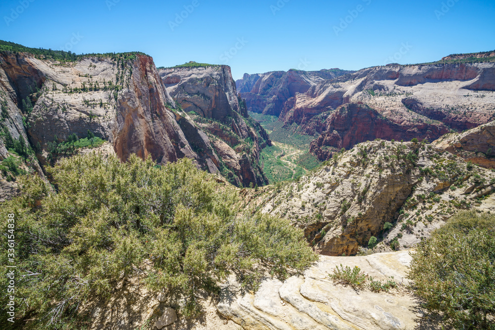 hiking the observation point trail in zion national park, usa