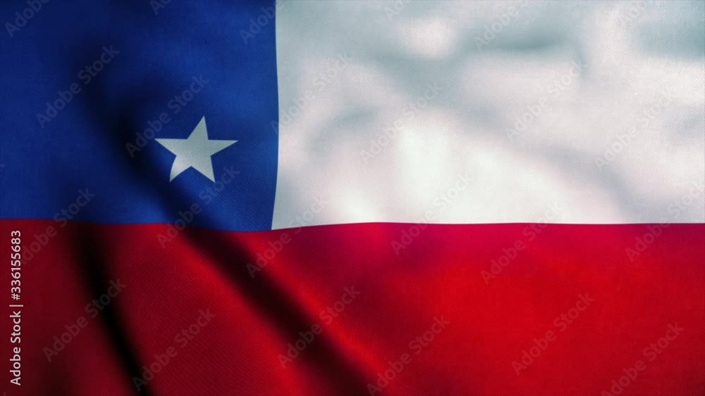 Chile flag waving in the wind. National flag of Chile. Sign of Chile seamless loop animation. 4K Chile flag waving in the wind. National flag of Chile. Sign of Chile seamless loop animation. 4K