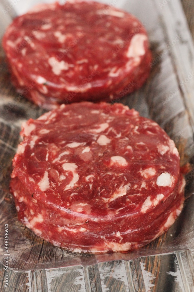 Cutlets from fresh beef meat for the grill Cutlets from fresh beef meat for the grill
