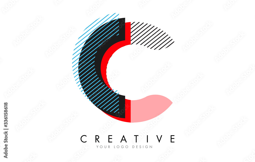 C Letter with an abstract Pop Art Logo Design. C Letter with an abstract Pop Art Logo Design.