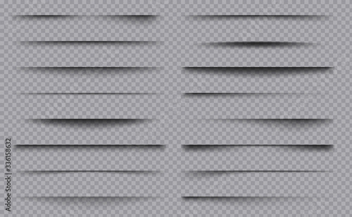 Soft shadows. Square overlay dividers decoration frame boxes with shadows vector template collection. Transparent effect shadow, transparency shade illustration