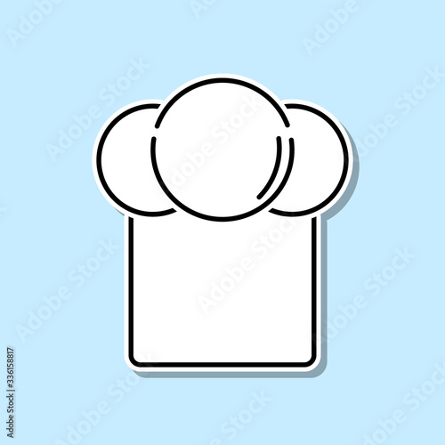 Chef hat sticker icon. Simple thin line, outline vector of kitchen icons for ui and ux, website or mobile application