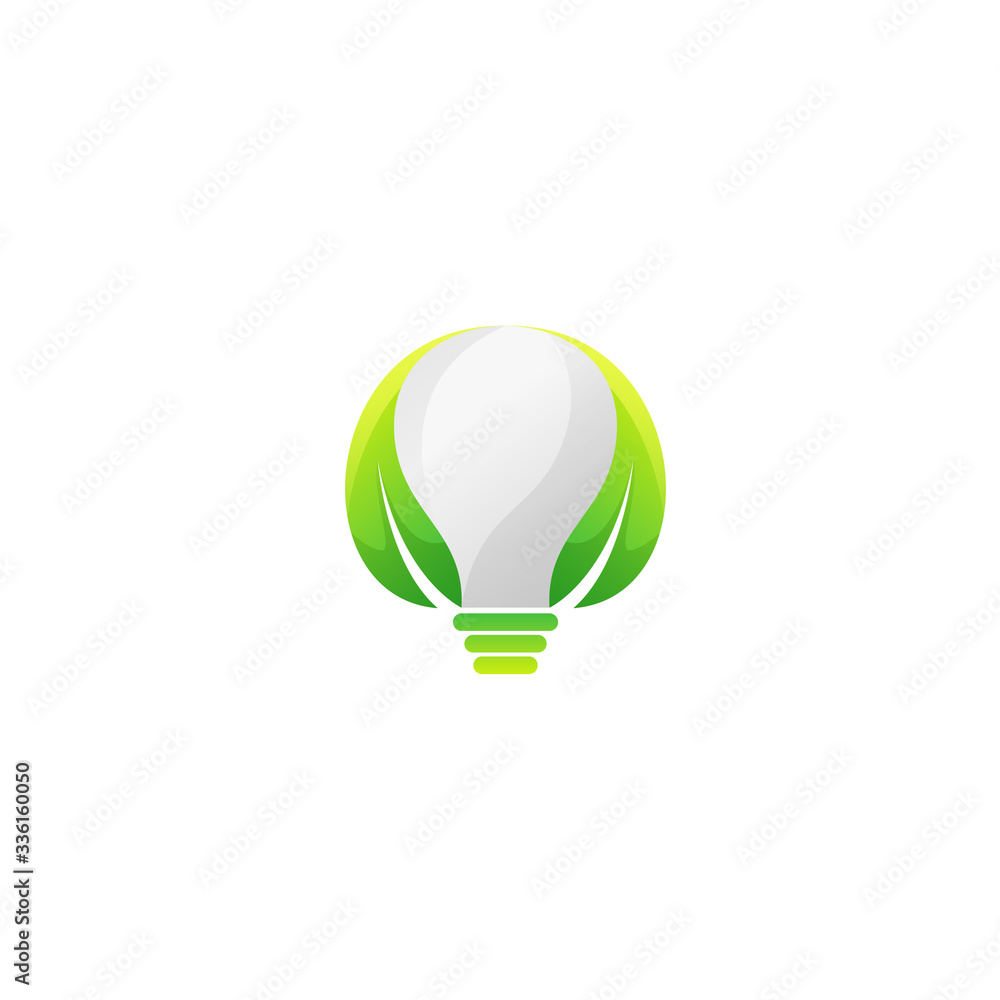 Obraz premium awesome light leaf gradient logo vector