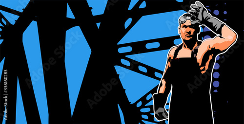 The smith. Industrial worker. Vector illustration