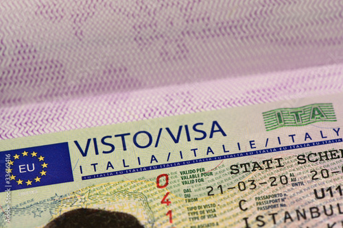 Close up Schengen visa for Italy