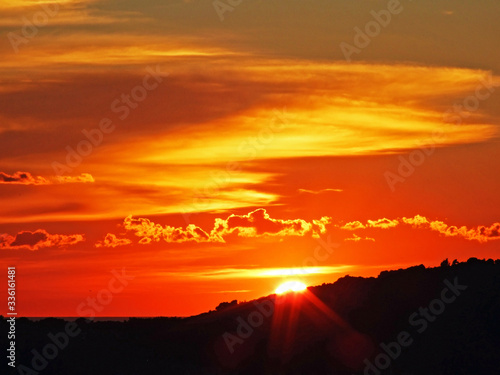 Sunset over the sea in the Bay of Pula - Istria, Croatia (Zalazak sunca nad morem u pulskom zaljevu, Pula - Istra, Hrvatska) photo