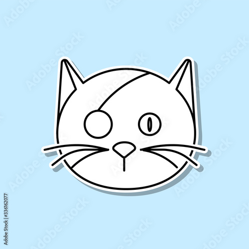 Pirates cat sticker icon. Simple thin line, outline vector of halloween icons for ui and ux, website or mobile application