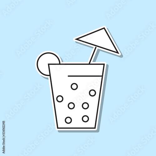 Coctail sticker icon. Simple thin line, outline vector of party icons for ui and ux, website or mobile application