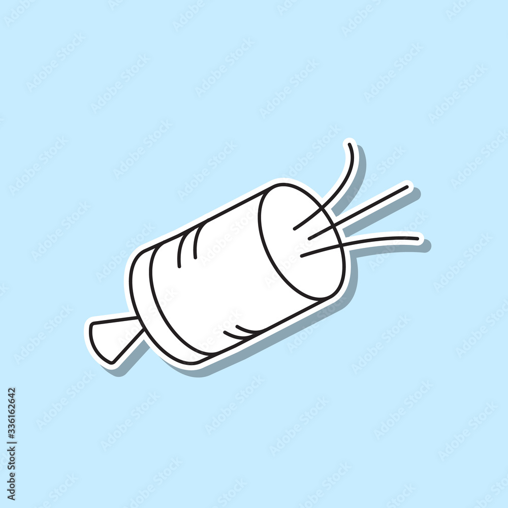 Shooting slapstick sticker icon. Simple thin line, outline vector of party icons for ui and ux, website or mobile application Shooting slapstick sticker icon. Simple thin line, outline vector of party icons for ui and ux, website or mobile application