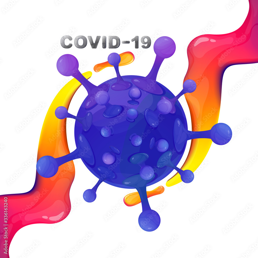 Concept coronavirus 2019-nCov.Asian virus disease.Microscope virus close up.Corona virus icon.Pandemic flu.Banner Corona-virus,vector illustration.Infection, contagion, taint,pathogen organism.
