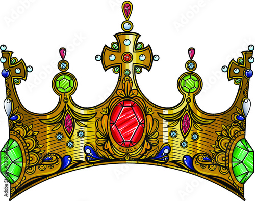 Vector Elegant Gold Crown Illustration