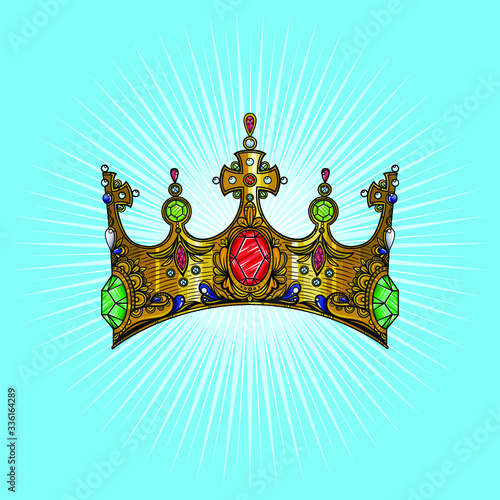 Vector Vintage Gold Crown Illustration
