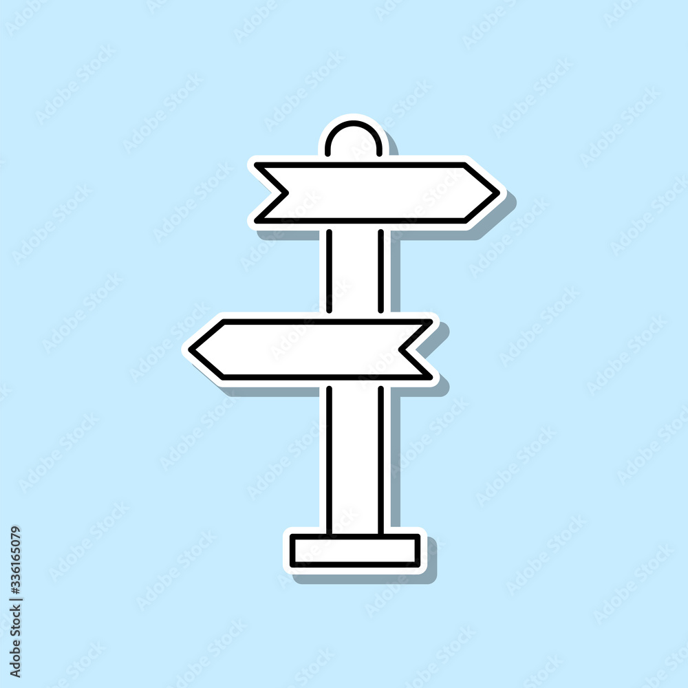Signpost, pointer line sticker icon. Simple thin line, outline vector of real estate icons for ui and ux, website or mobile application Signpost, pointer line sticker icon. Simple thin line, outline vector of real estate icons for ui and ux, website or mobile application