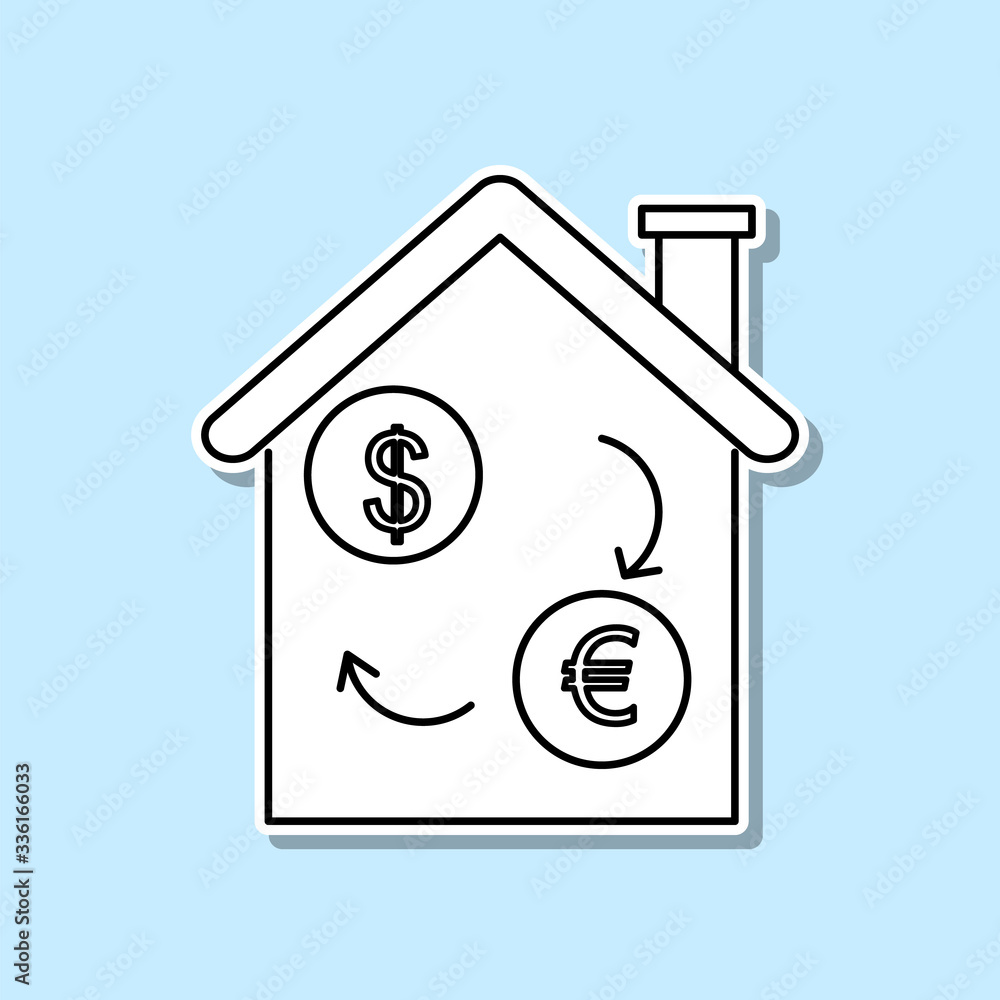 Investment property sticker icon. Simple thin line, outline vector of real estate icons for ui and ux, website or mobile application Investment property sticker icon. Simple thin line, outline vector of real estate icons for ui and ux, website or mobile application