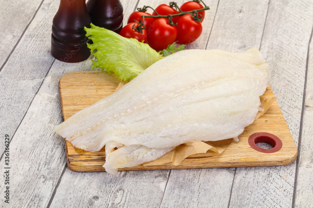Raw halibut fillet Raw halibut fillet